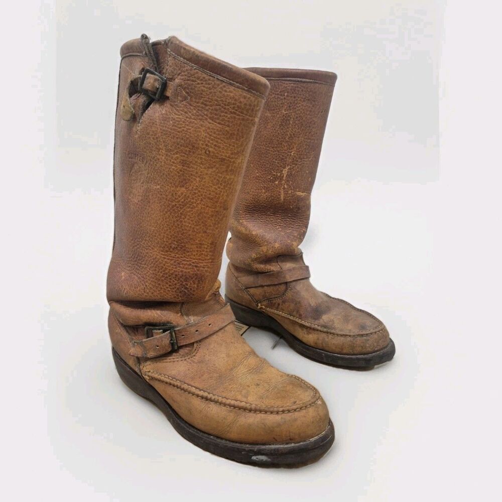Vintage Chippewa Snake Boots Bison Leather  17" Style 23912 Men’s Size 11.5D USA